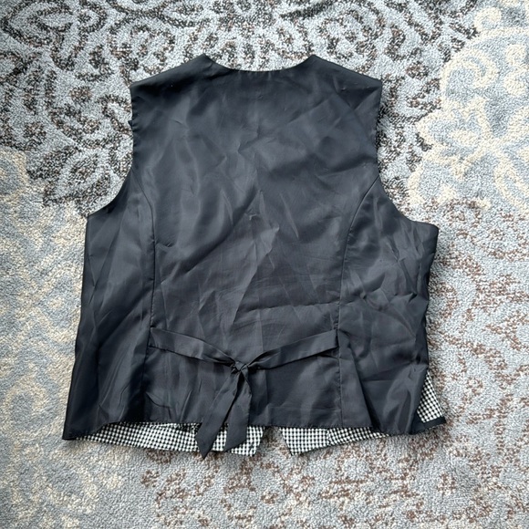 Vintage Norton McNaughton Houndstooth Vest Black White 12 - Picture 4 of 4